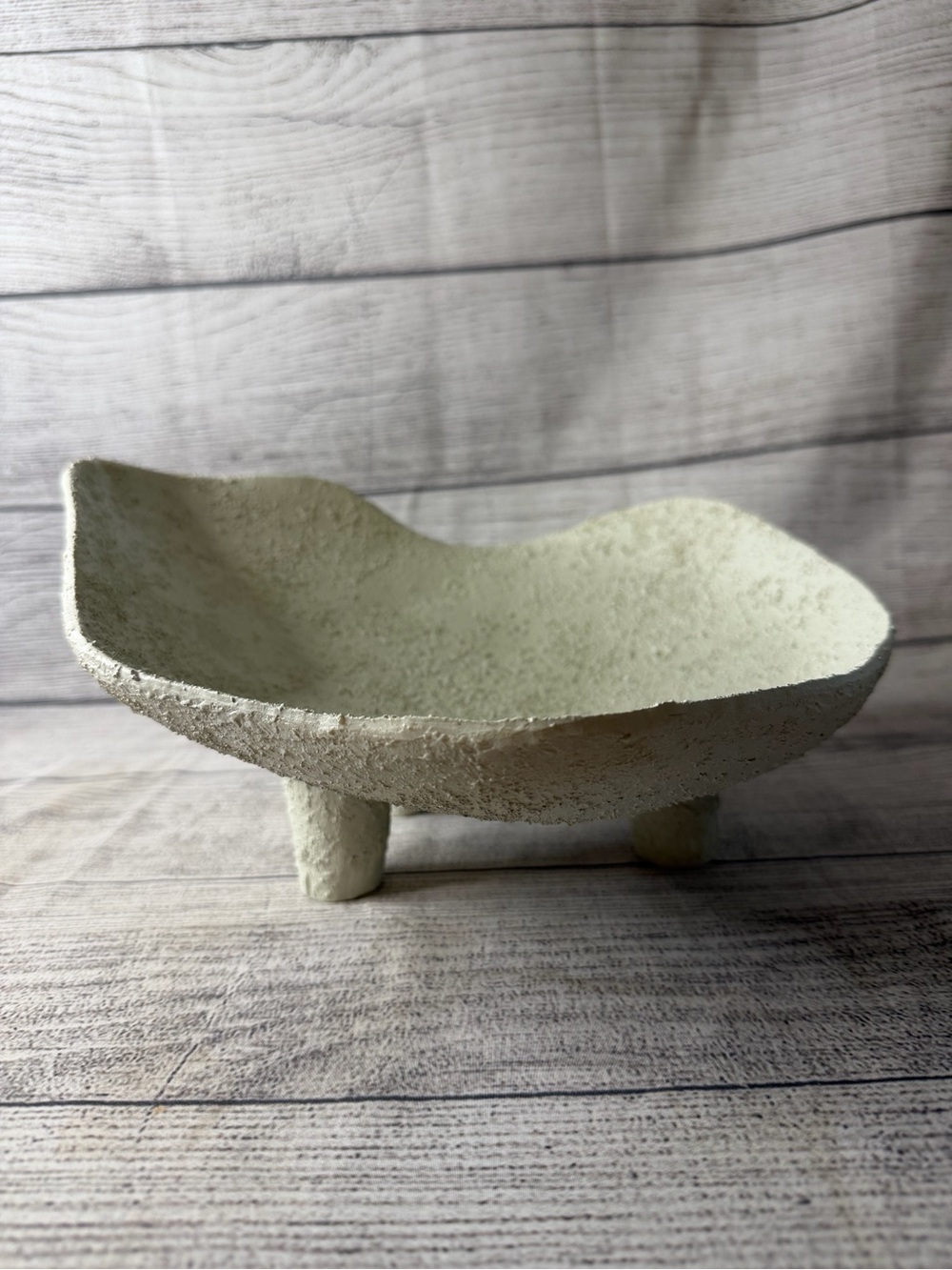 White Decorative Bowl with Sand Finish